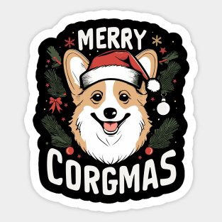 Merry Christmas Corgi Moms and Dads Sticker